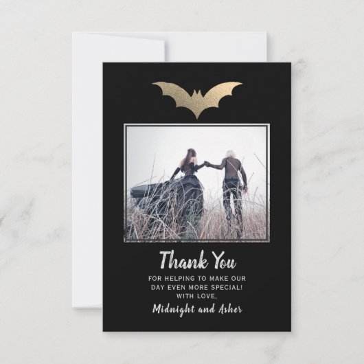 FledermausHochzeit Dankeskarte (Vorderseite)