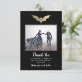 FledermausHochzeit Dankeskarte (Stehend Vorderseite)