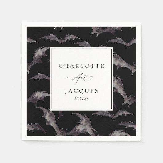 FledermausHochzeit Serviette (Vorderseite)