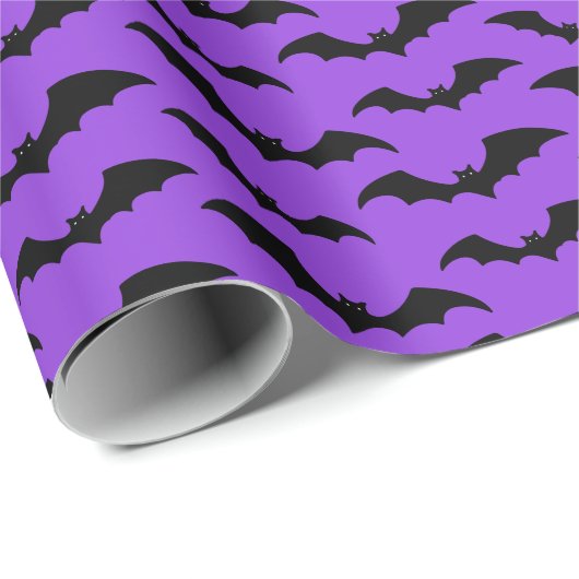 Fledermauspackpapier - Lila Hintergrund Geschenkpapier (Rolleneckpunkt)