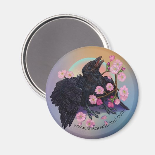 Fledgling Crow Magnet (Vorderseite/Rückseite)