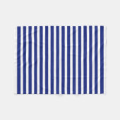 Fleece Baby Blanket Navy Blau und Weiße Streifen (Vorderseite (Horizontal))