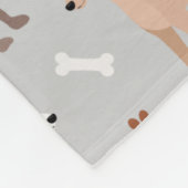 Fleece Blanke, Greyhound Dog Bones and Paws (Ecke)