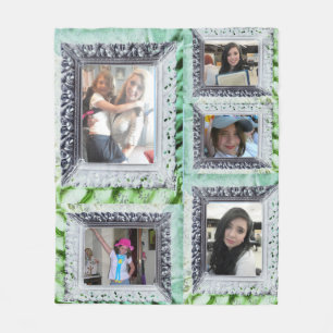 Fleece Blanket 5 Silver Frame Foto Inserts