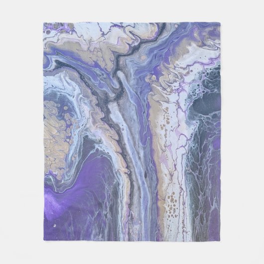 Fleece Blanket Abstract Purple & Gold Mineral Vein (Vorderseite)