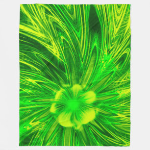 Fleece Blanket Abstrakt Lines Green Blume