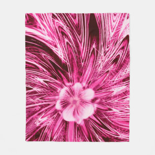 Fleece Blanket Abstrakt Lines Lila Blume