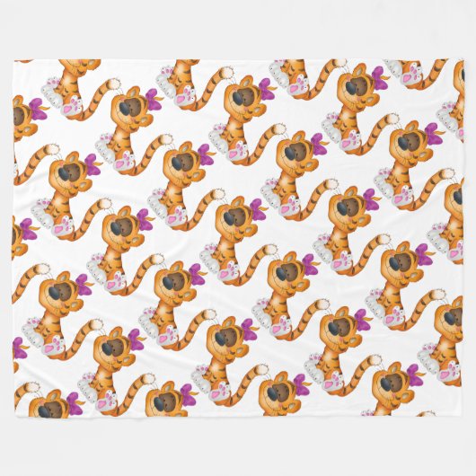 Fleece Blanket/Baby Tigers (Vorderseite (Horizontal))