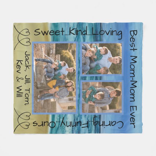 Fleece Blanket "Beach Bitte" Foto Blanket (Vorderseite (Horizontal))