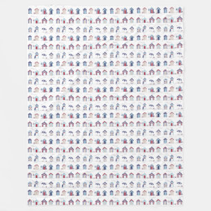 Fleece Blanket - Beach Huts