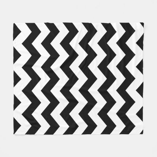 Fleece Blanket - Black & White Zigzag (Vorderseite (Horizontal))