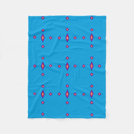 Fleece Blanket - Blau mit Rainbow Diamonds (Vorderseite)