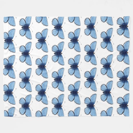 Fleece Blanket - Blauer Schmetterling (Vorderseite (Horizontal))