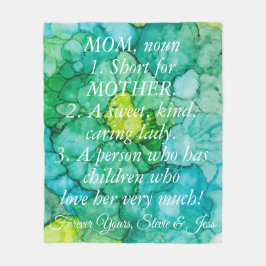 Fleece Blanket "Blue Green Blume" personalisieren