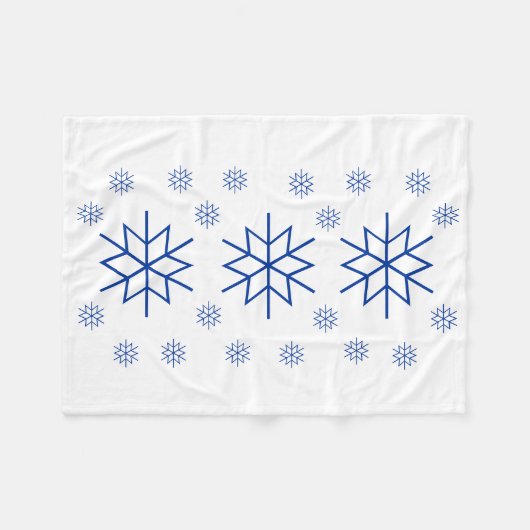 Fleece Blanket - Blue Snowflake (Vorderseite (Horizontal))