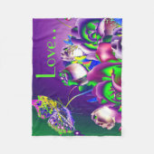 Fleece Blanket/Blume und Butterfly (Vorderseite)