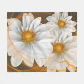 Fleece Blanket Blume Weiß Schwarz Orange (Vorderseite (Horizontal))