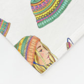 Fleece Blanket Boho Hat Girl (Ecke)