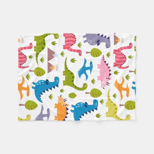 Fleece Blanket - Dino-Party (Vorderseite (Horizontal))