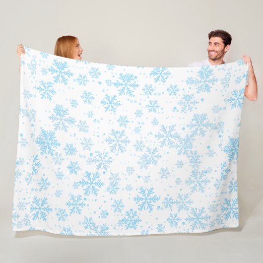 Fleece Blanket, Falling Blue Snowflakes (Beispiel)