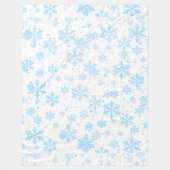 Fleece Blanket, Falling Blue Snowflakes (Vorderseite)