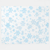 Fleece Blanket, Falling Blue Snowflakes (Vorderseite (Horizontal))