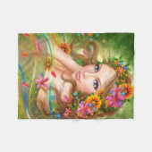 Fleece Blanket, Fantasy Schöne Fee Frau summ (Vorderseite (Horizontal))