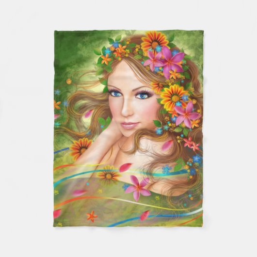 Fleece Blanket, Fantasy Schöne Fee Frau summ (Vorderseite)