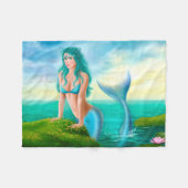 Fleece Blanket, Fantasy schöne Meerjungfrau (Vorderseite (Horizontal))