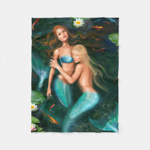 Fleece Blanket, Fantasy schöne Meerjungfrauen