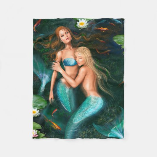 Fleece Blanket, Fantasy schöne Meerjungfrauen (Vorderseite)
