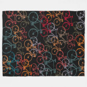Fleece Blanket farbenfrohe Bikes für Black BG (Vorderseite (Horizontal))