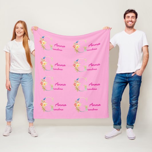 Fleece Blanket For Grandma With Name (Beispiel)