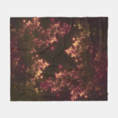 Fleece Blanket Fraktal Blätter Red Glow (Vorderseite (Horizontal))