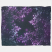 Fleece Blanket Fraktal Blätter Violet Glow (Vorderseite (Horizontal))