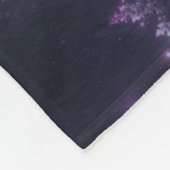 Fleece Blanket Fraktal Blätter Violet Glow (Ecke)
