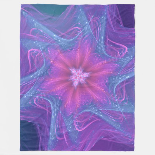 Fleece Blanket Fraktal Delikate Cyan Palette (Vorderseite)