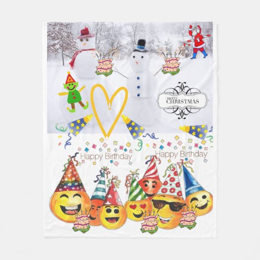 Fleece Blanket frohe Weihnachtsgeschenk Geburtstag (Vorderseite)