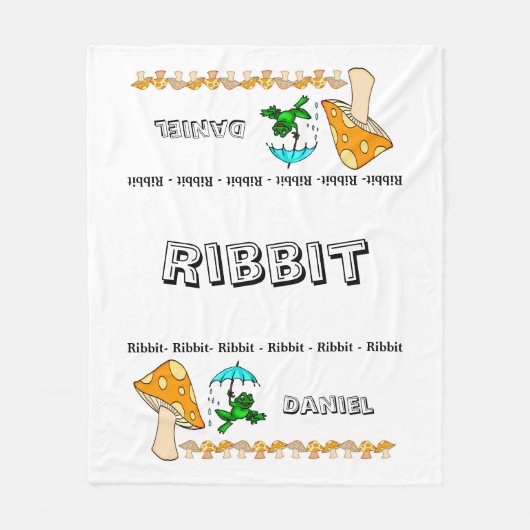 Fleece Blanket Frosch Ribbit Mushroom (Vorderseite)