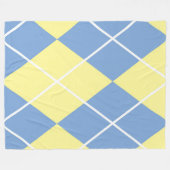 Fleece Blanket/Gelb, Blau und Weiß Diamant (Vorderseite (Horizontal))