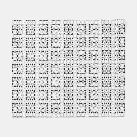 Fleece Blanket, geometrisch weiß und schwarz (Vorderseite (Horizontal))