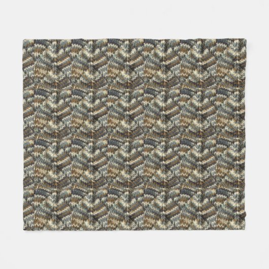 Fleece Blanket - gepolstertes Strick-Leaf-Muster (Vorderseite (Horizontal))