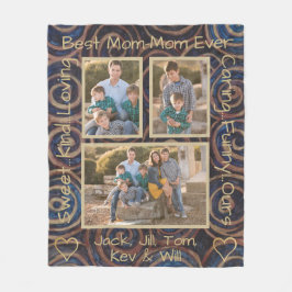 Fleece Blanket "Gold Blue Swirl" Foto Blanket