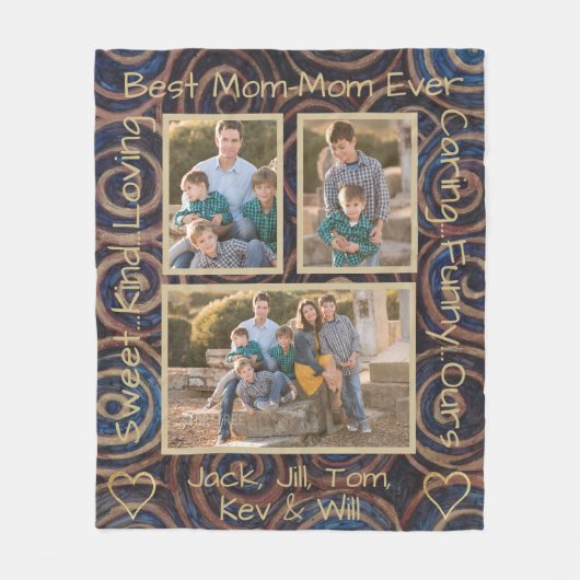 Fleece Blanket "Gold Blue Swirl" Foto Blanket (Vorderseite)