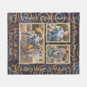 Fleece Blanket "Gold Blue Swirl" Foto Blanket (Vorderseite (Horizontal))