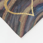Fleece Blanket "Gold Blue Swirl" Foto Blanket (Ecke)