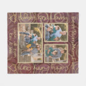 Fleece Blanket "Gold Burgundy Swirl" Foto Blanket (Vorderseite (Horizontal))