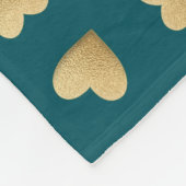 Fleece Blanket "Gold Hearts Gerahmt" Personalisier (Ecke)
