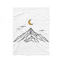 Fleece Blanket "Golden Moon & Peaks"