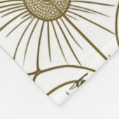 Fleece Blanket, goldene Linie, Blumenmuster (Ecke)